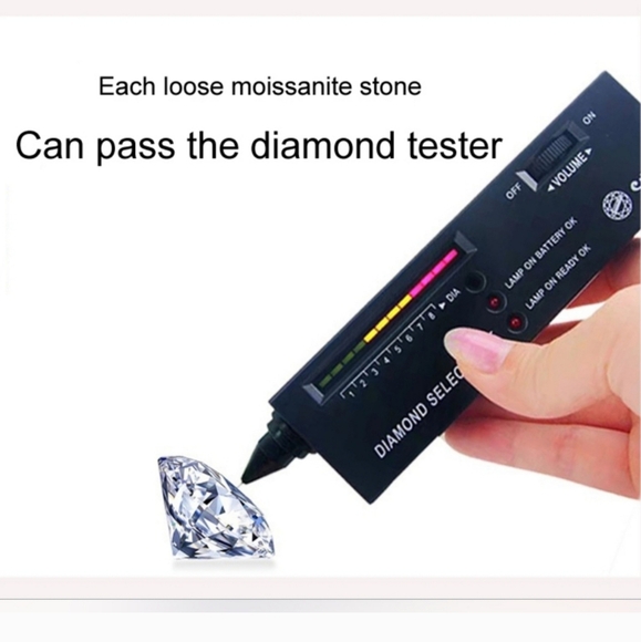 Sterling silver diamond earrings men or women - Picture 6 of 7